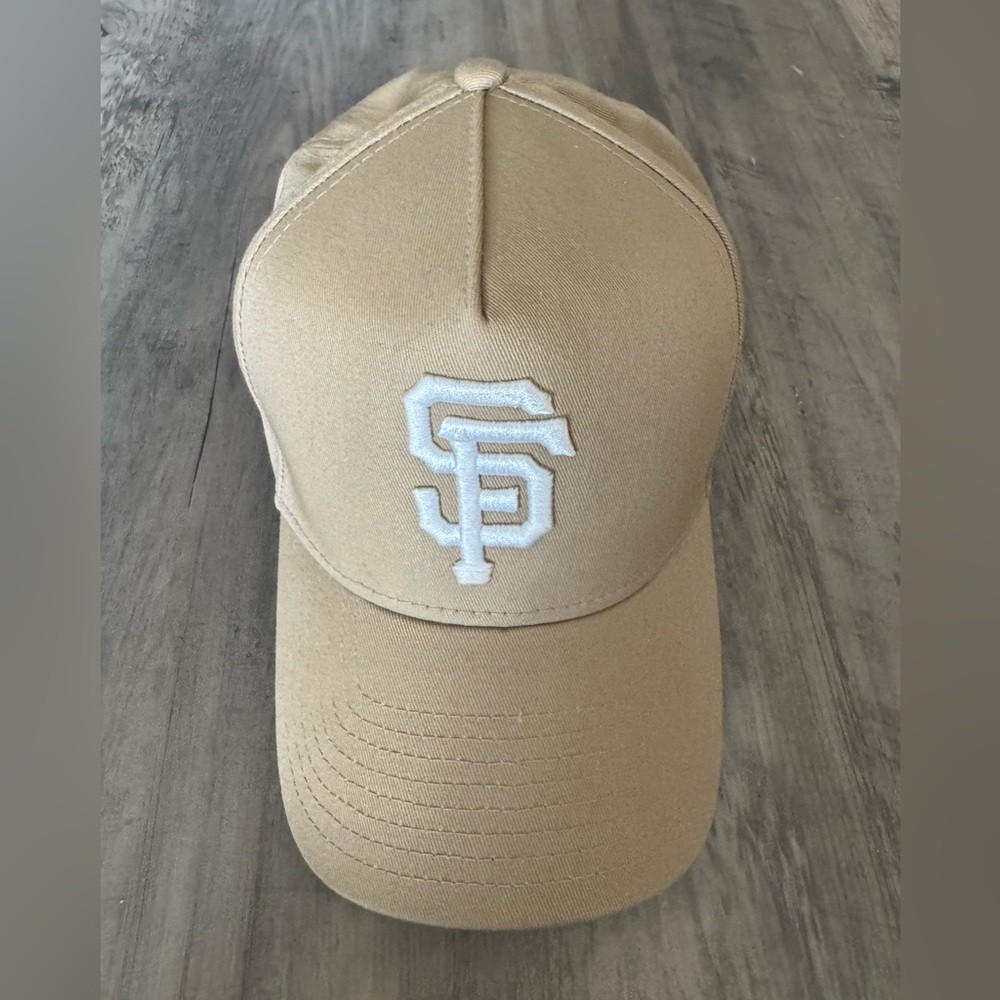 Tan Baseball Cap with Embroidered Logo